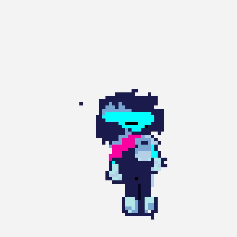 Kris deltarune pixel art pattern, 64×64 grid