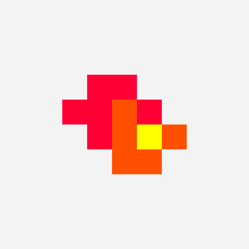 fire ball pixel art pattern, 5×4 grid