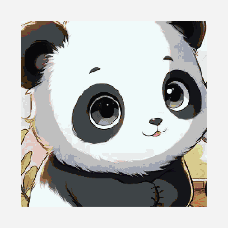 Panda 3 minecraft block art pattern, 217×217 grid