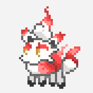 Hisuian Zorua pixel art pattern, 25×24 grid