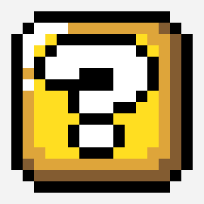 マリオワールドハテナブロック patrón de pixel art, cuadrícula 16×16