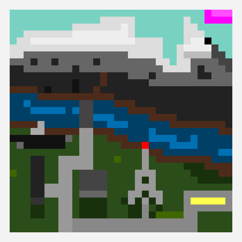 Landscape 1 SG pixel art pattern, 32×32 grid