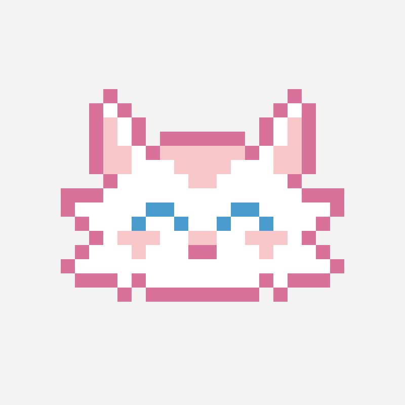 Pastel Kitty! perler bead pattern, 26×26 grid