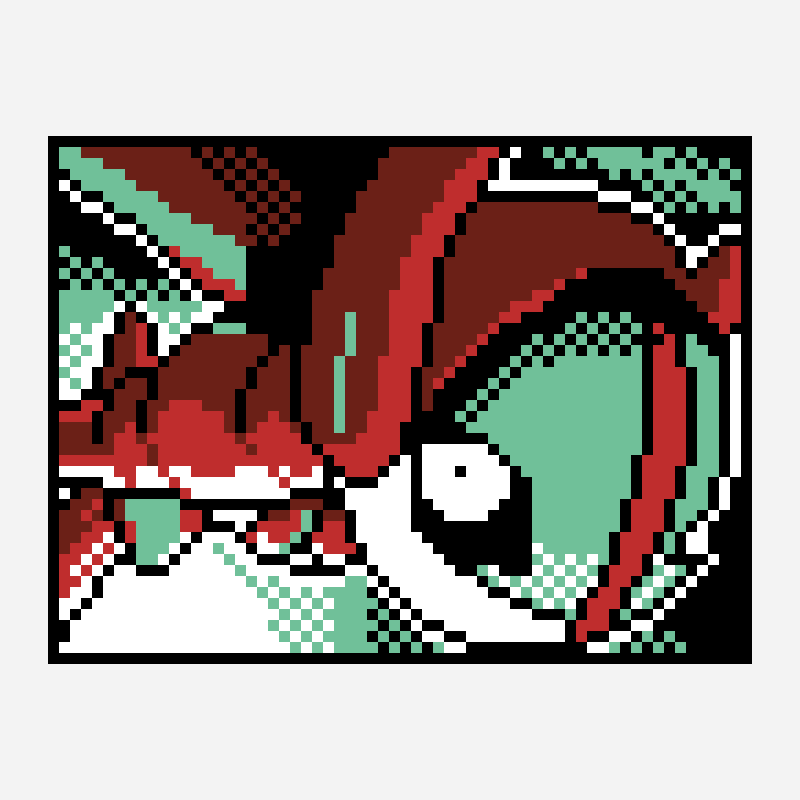 Deoxys (Speed)_5 Colors cross stitch pattern, 64×48 grid
