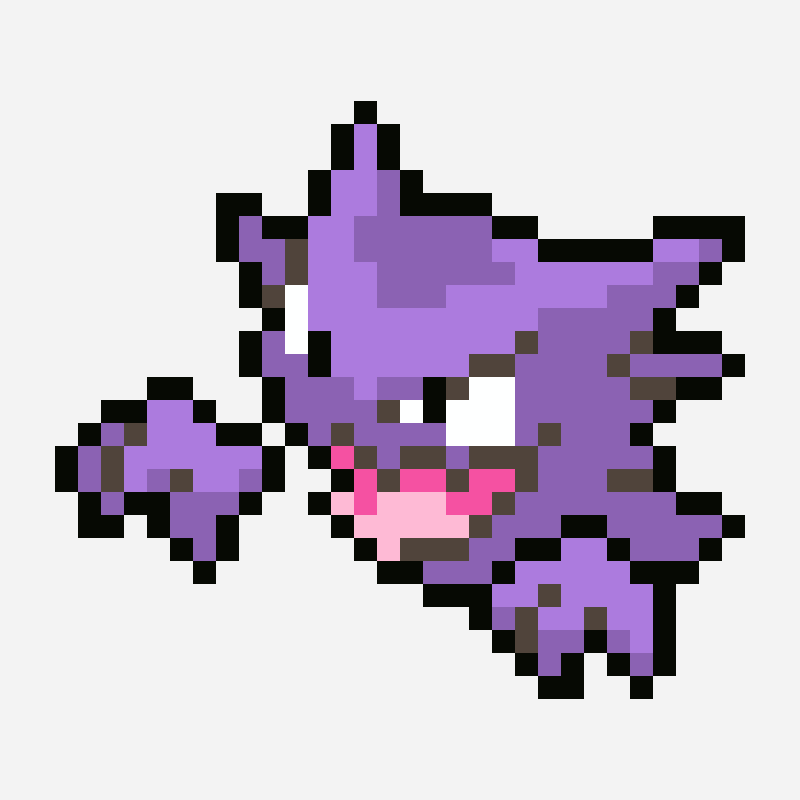 Haunter Pokemon perler bead pattern, 25×31 grid