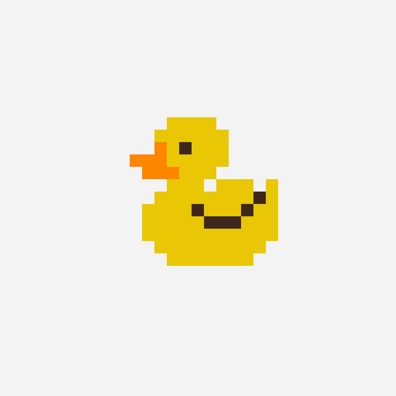 Duck perler bead pattern, 29×29 grid