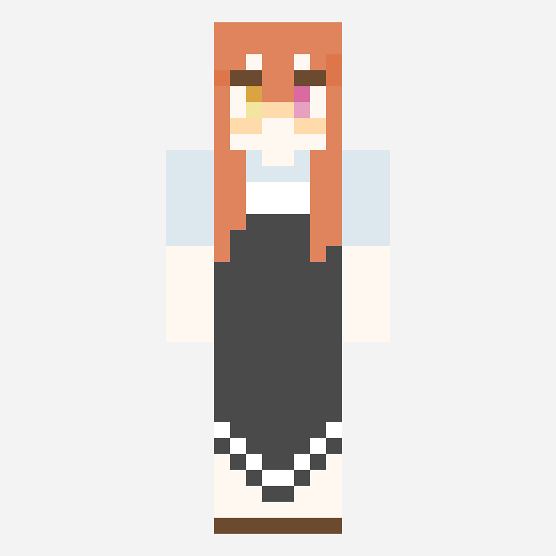 女子 minecraft skin pattern, 64×64 grid