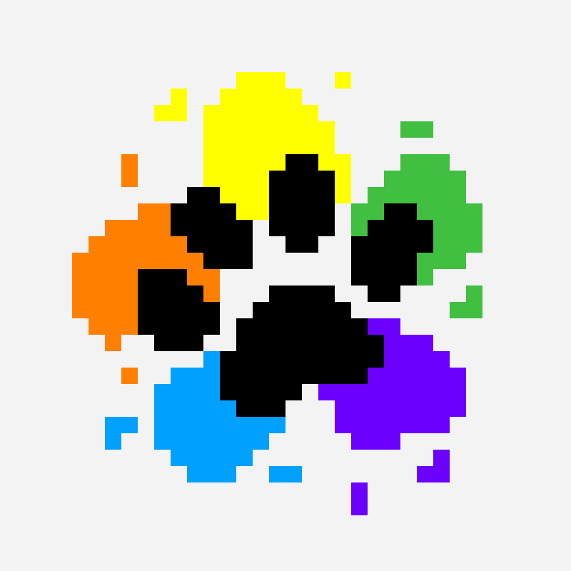Dog Paw in Paint Colors bead pattern