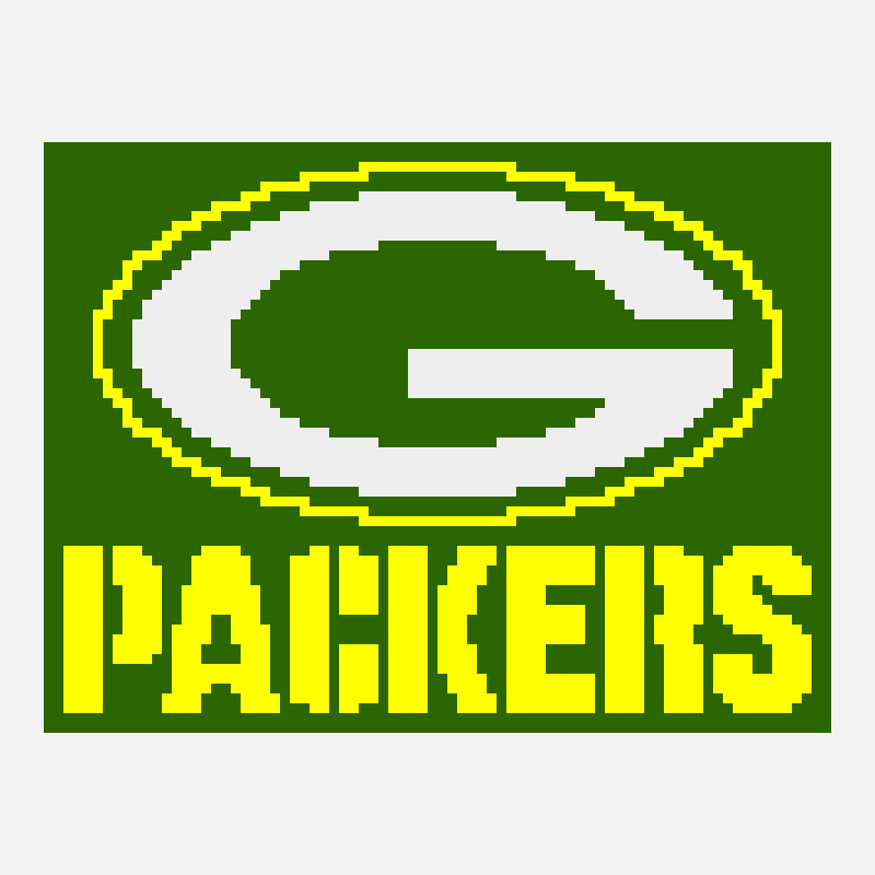 Green Bay Packers pixel art pattern, 80×60 grid