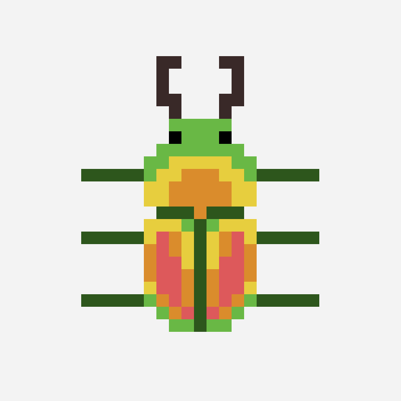 Rainbow Stag Beetle bead pattern