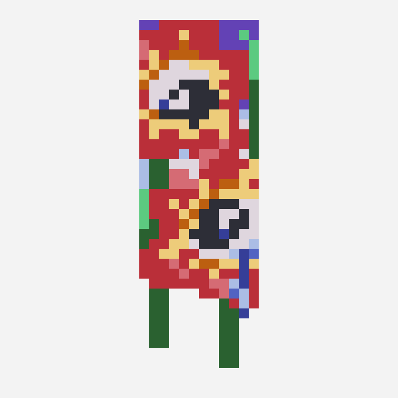 Eyed Flower bead loom pattern, 12×36 grid