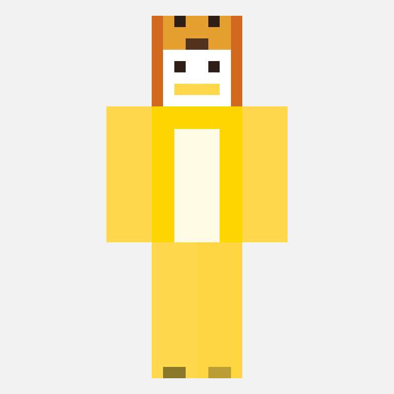 獅子企鵝 minecraft skin pattern, 64×64 grid