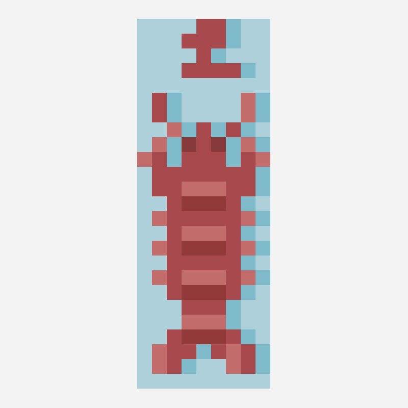 cute lobster loom bead pattern patrón de telar de cuentas, cuadrícula 7×20