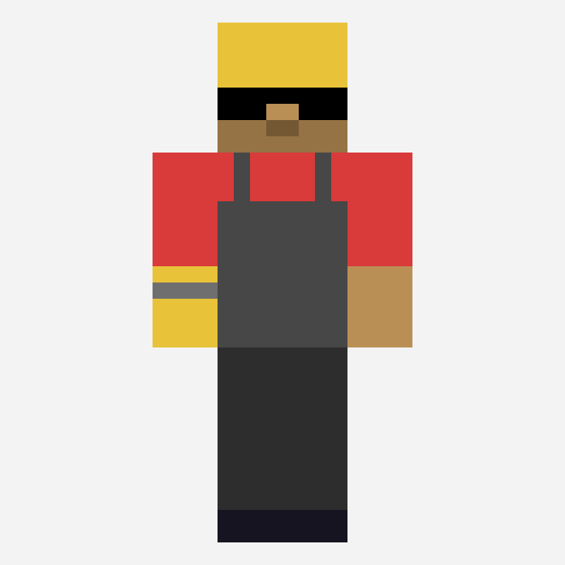 Enginner minecraft skin pattern, 64×64 grid