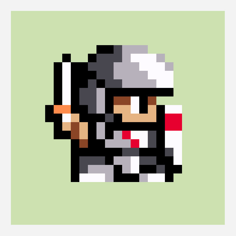 步兵 perler bead pattern, 25×25 grid