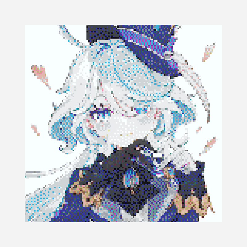 Furina minecraft block art pattern, 128×128 grid