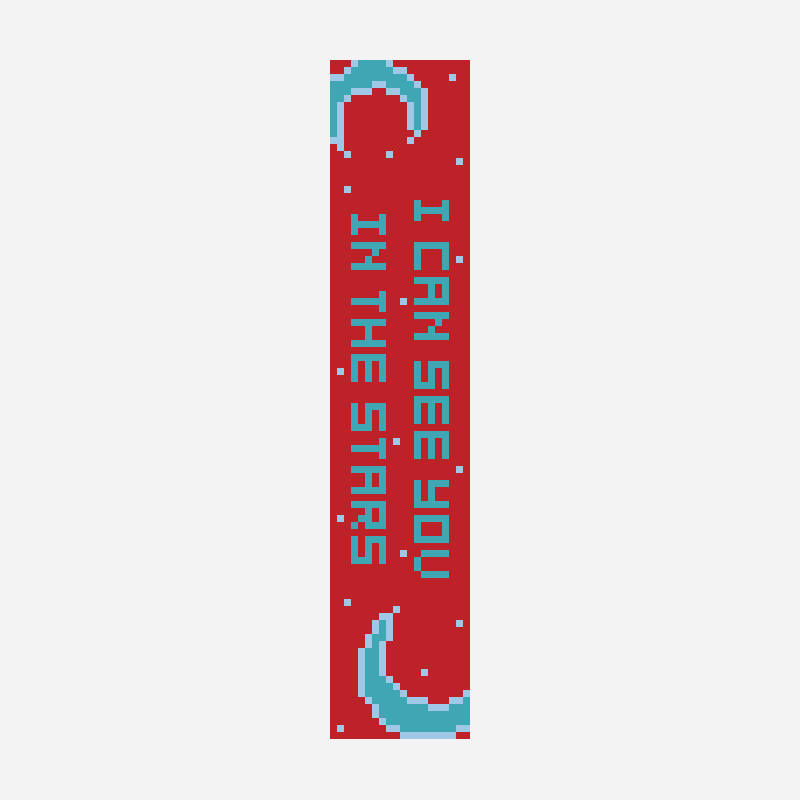 Luna bookmark bead loom pattern, 20×97 grid