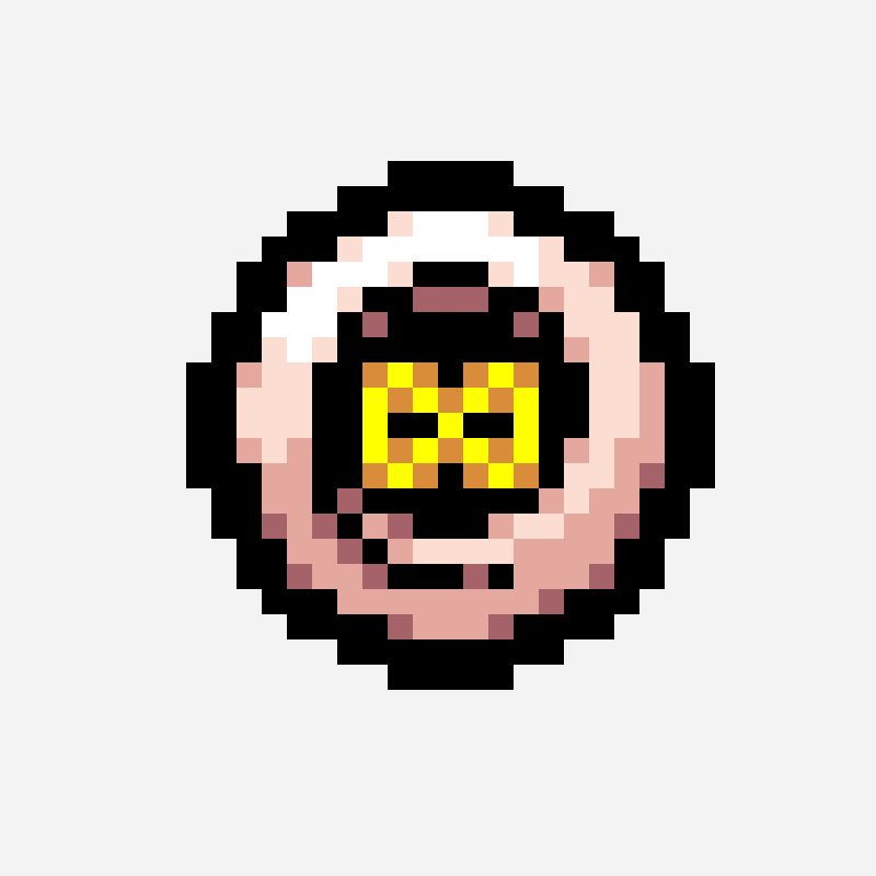 D Infinity - The Binding Of Isaac perler bead pattern, 32×32 grid