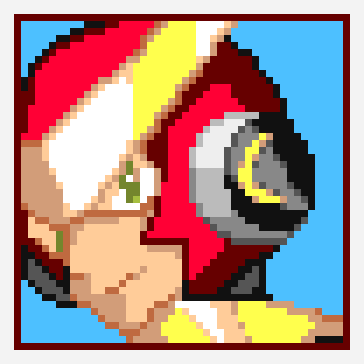 Quick Man.exe Mug Shot pixel art pattern, 48×48 grid