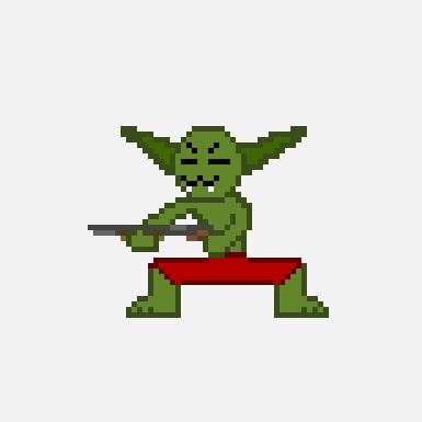 goblin reload pixel art pattern, 71×46 grid