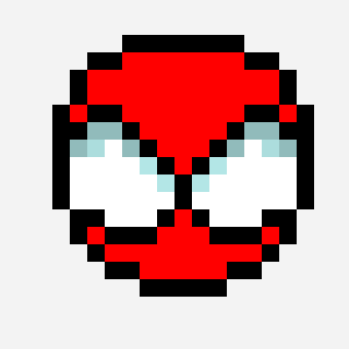 Spiderman pixel art pattern, 18×16 grid