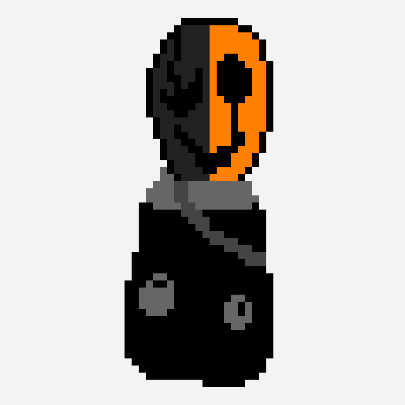 Deathstroke gaster pixel art pattern, 34×52 grid