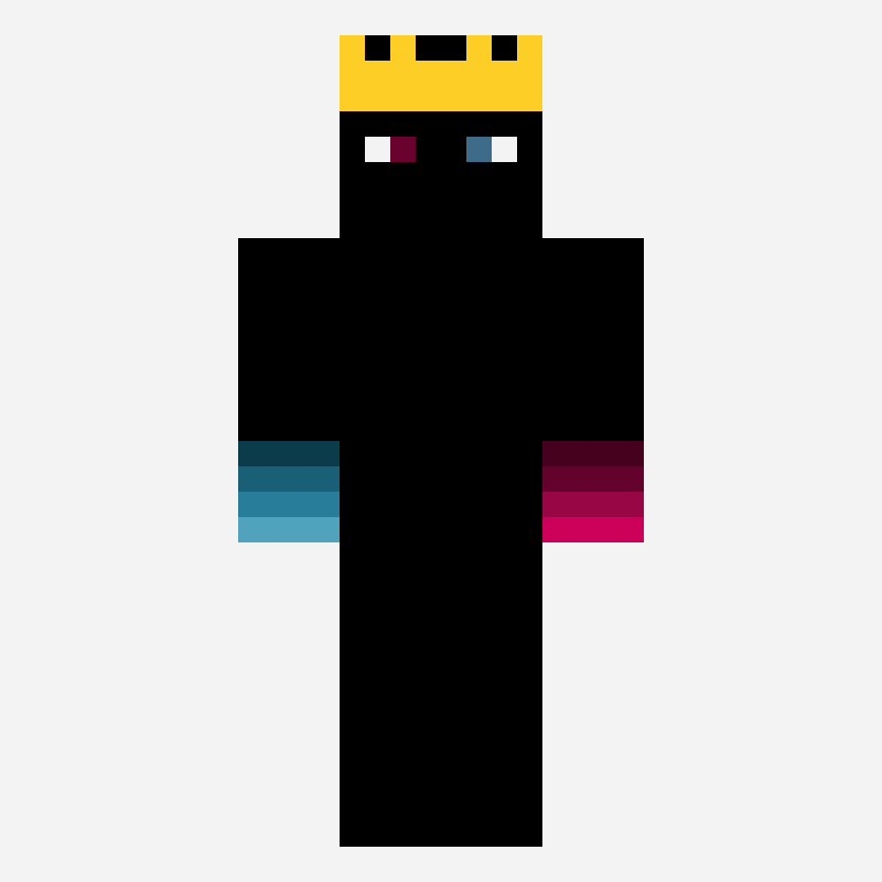 glitch king minecraft skin pattern, 64×64 grid