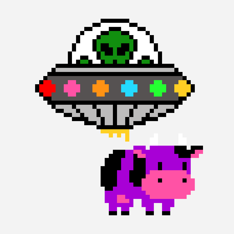 Alien Abduction motif perle à repasser, grille 50×50