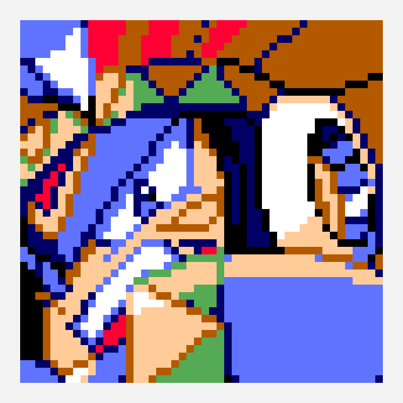 Tomahawk Man mushot pixel art pattern