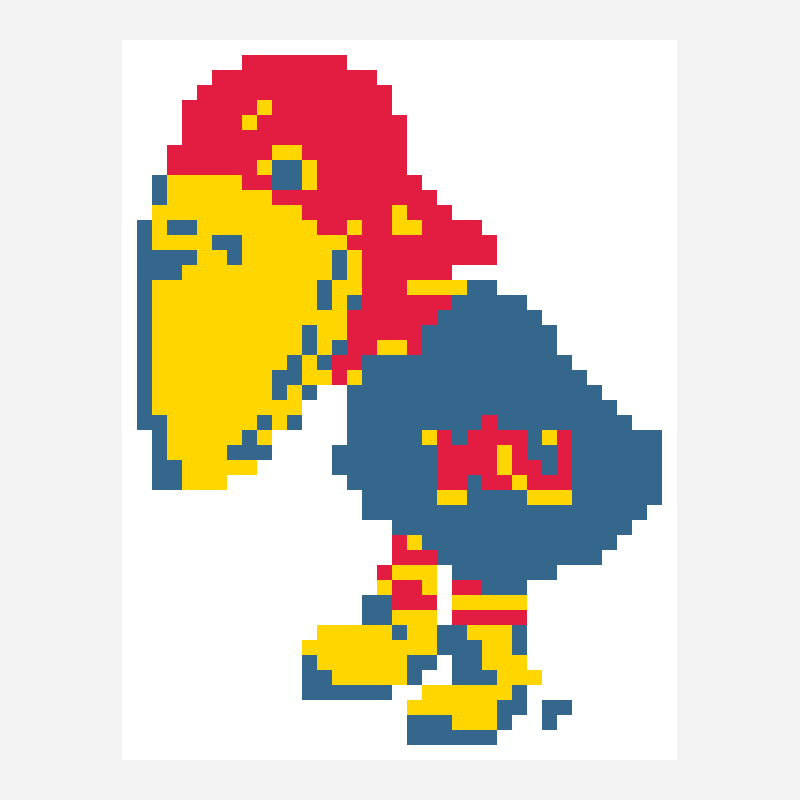 KU cross stitch pattern, 37×48 grid