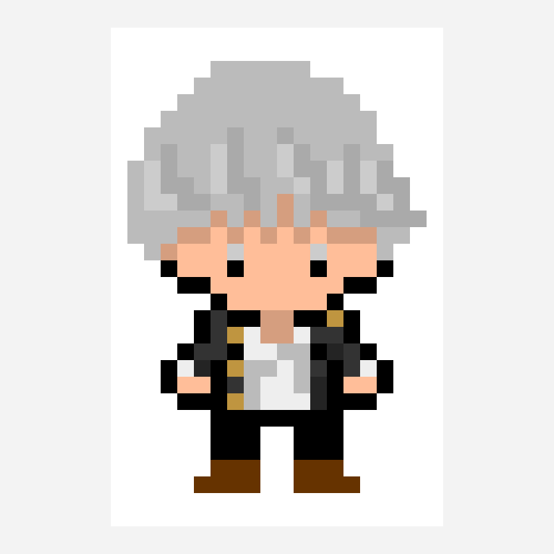 Yu Narukami persona 4 pixel art pattern, 20×30 grid
