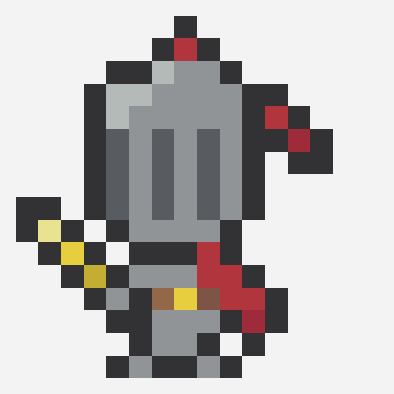 medieval night perler bead pattern, 16×16 grid