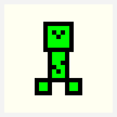 Creeper patrón de pixel art, cuadrícula 25×25