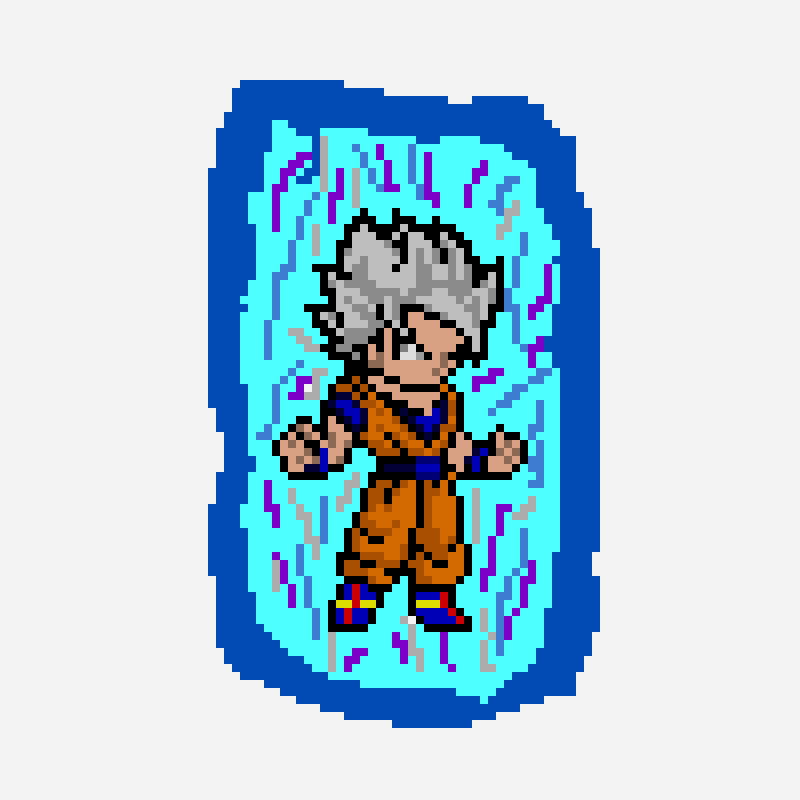 Ultra Instinct Goku pixel art pixel art pattern