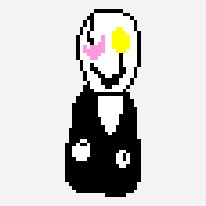 spamton gaster pixel art pattern, 34×52 grid