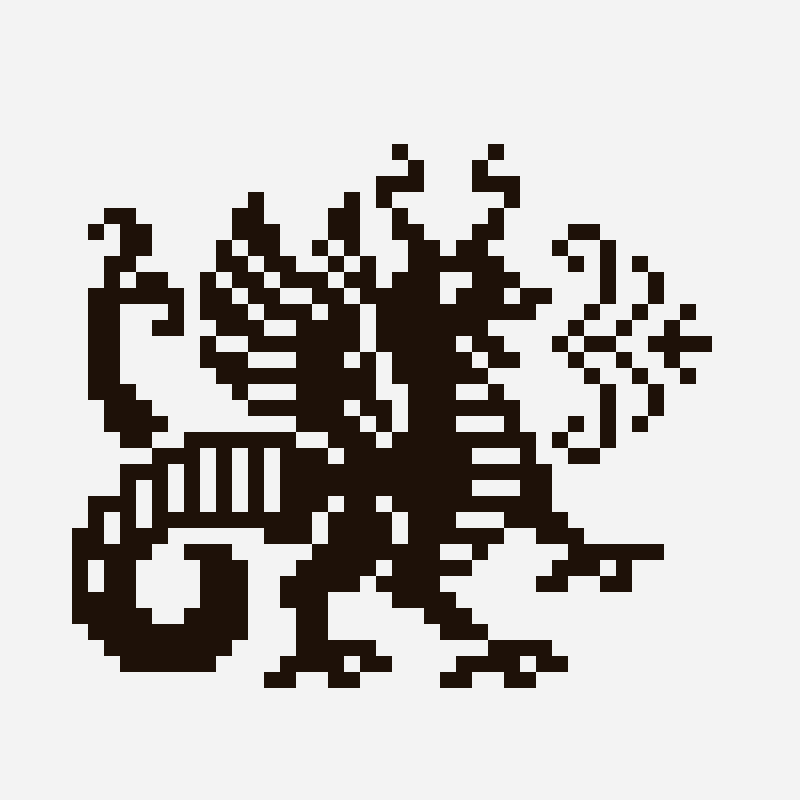 medieval dragon cross stitch pattern, 45×40 grid