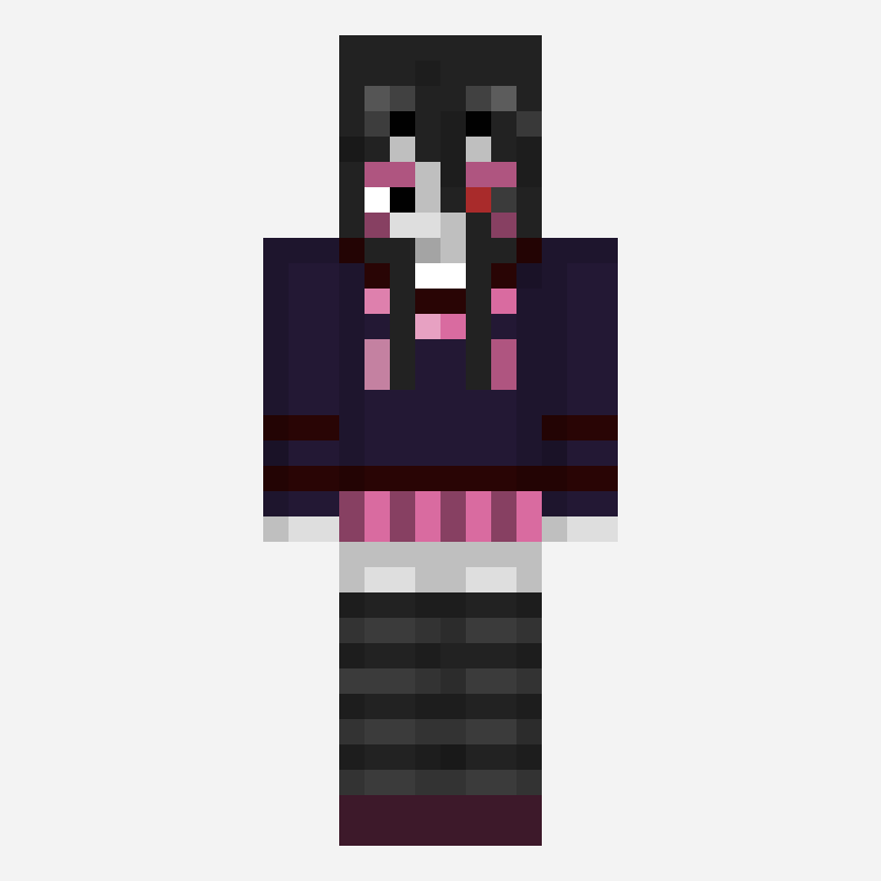 ヤンデレぽいやつ minecraft skin pattern, 64×64 grid