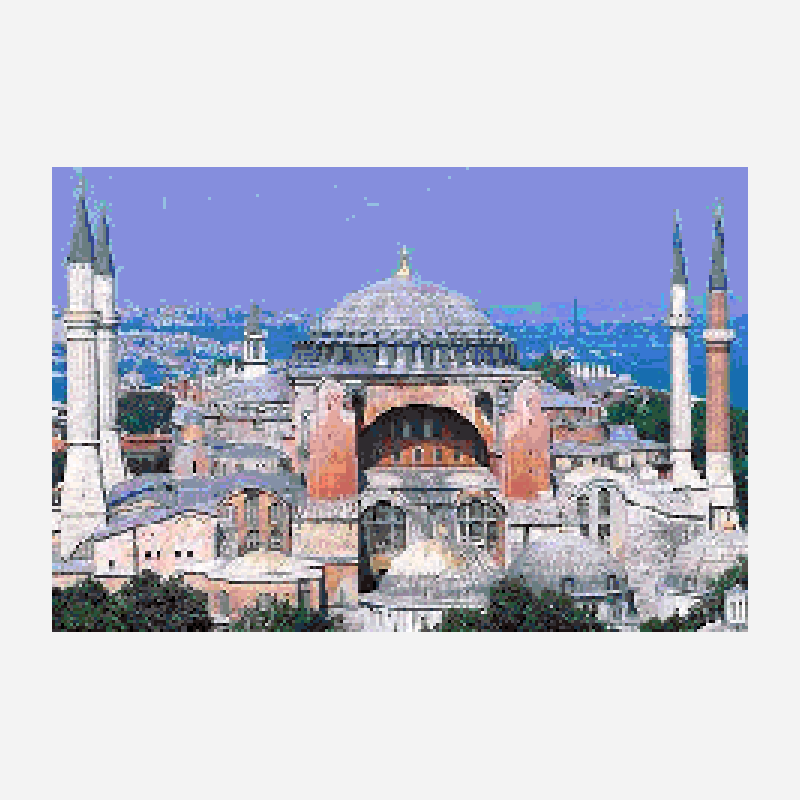 Hagia Sophia (Converted picture from "Bosphorus Tour") perler bead pattern, 232×155 grid