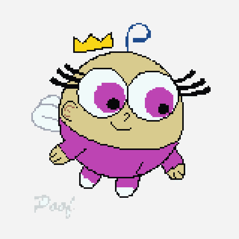 Poof from fairy Oddparents Pixal Art minecraft block art pattern, 128×141 grid