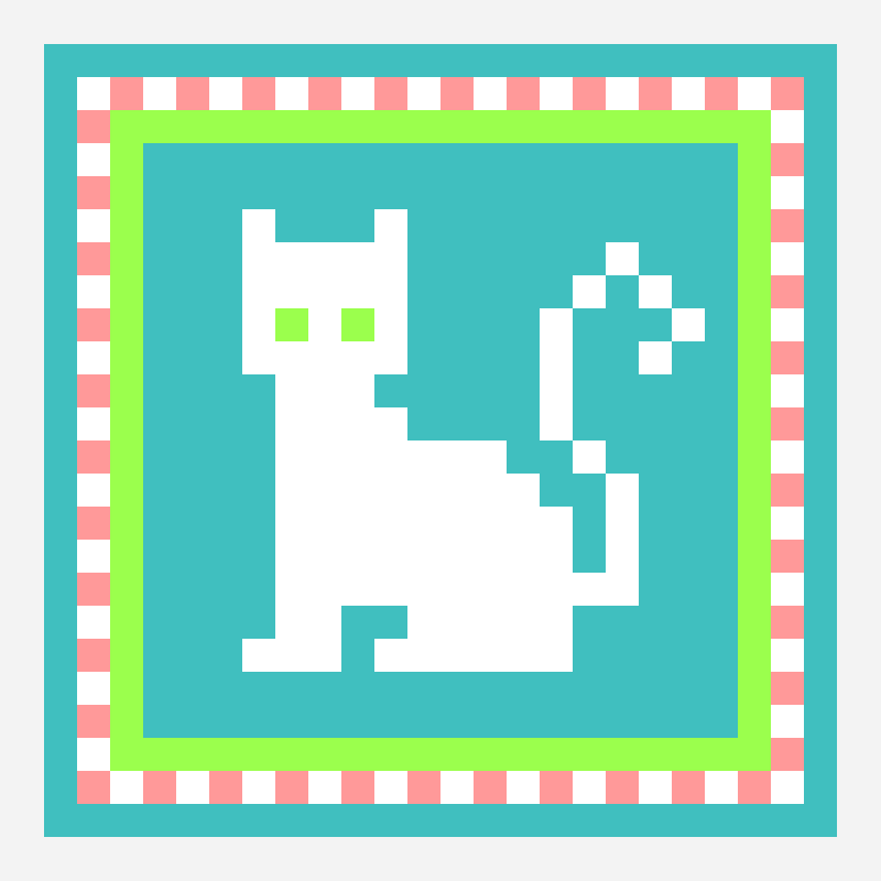 Cat Motif pixel art pattern, 24×24 grid