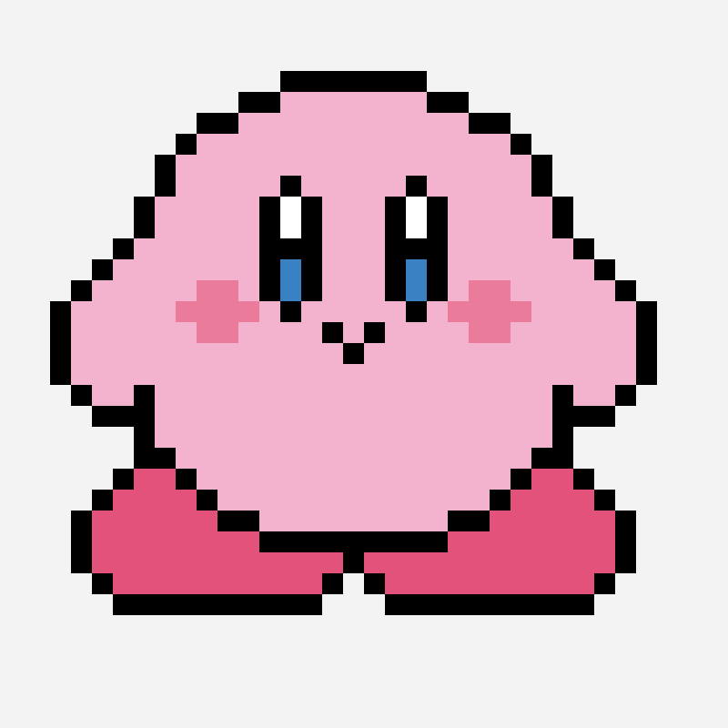 kirby pixel art pattern, 32×32 grid