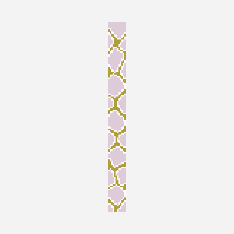 pink python peyote stitch pattern, 12×130 grid