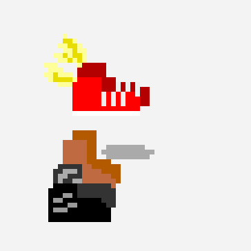 Flying shoe pixel art pattern, 48×48 grid