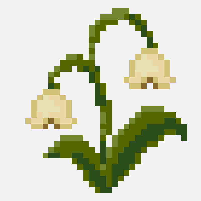 Lily of the Valley pixel art pattern, 32×32 grid