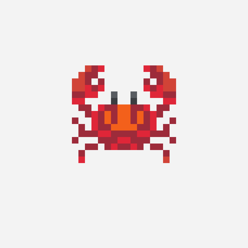 Crab perler bead pattern, 32×34 grid