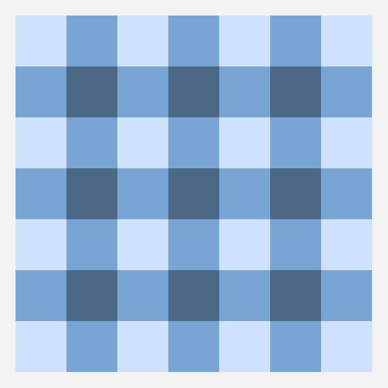 Blue Gingham pixel art pattern, 35×35 grid