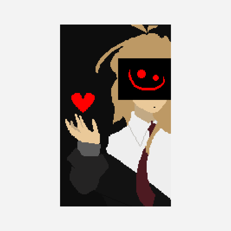 My Undertale soul? pixel art pattern, 128×210 grid