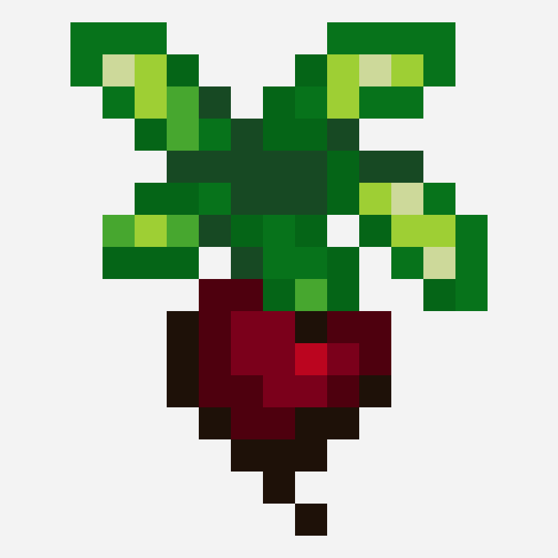 Beet Fall Crop - STARDEW VALLEY cross stitch pattern, 13×16 grid