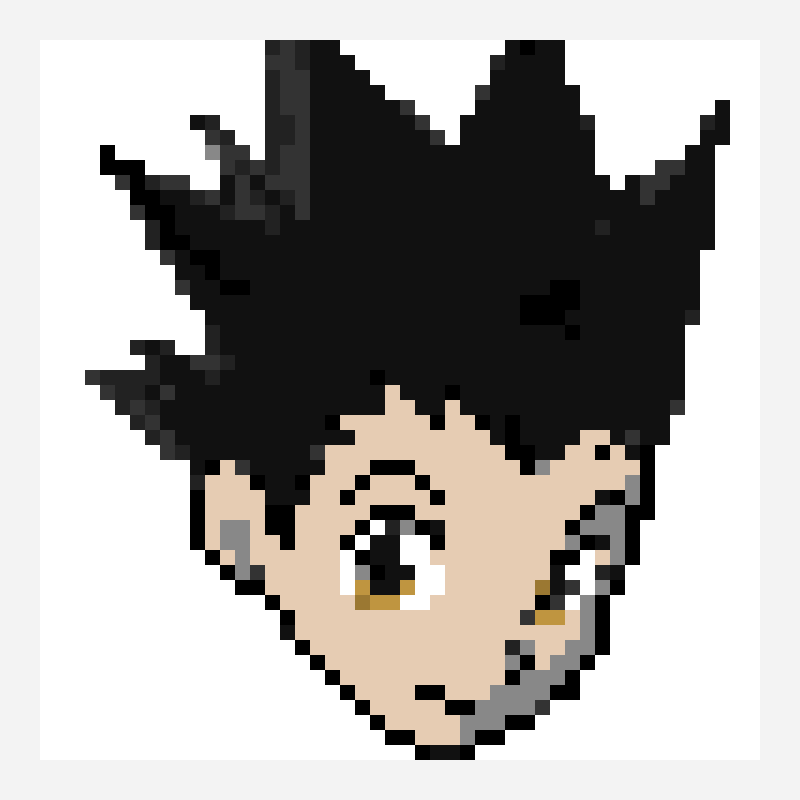 gon hxh pixel art pattern, 48×48 grid