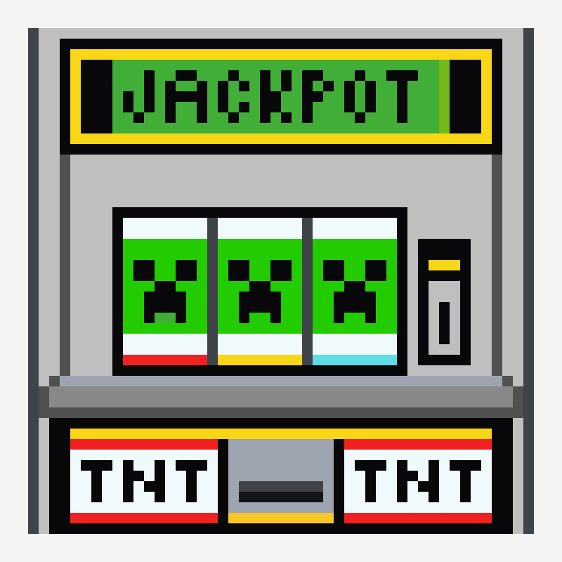 jackpot win face minecraft block art pattern, 48×48 grid